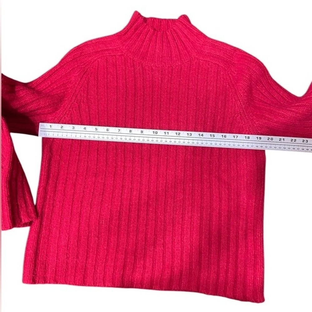 Vintage The Limited America Red Sweater Size Med Mock‎ Neck Ribbed Knit Pullover